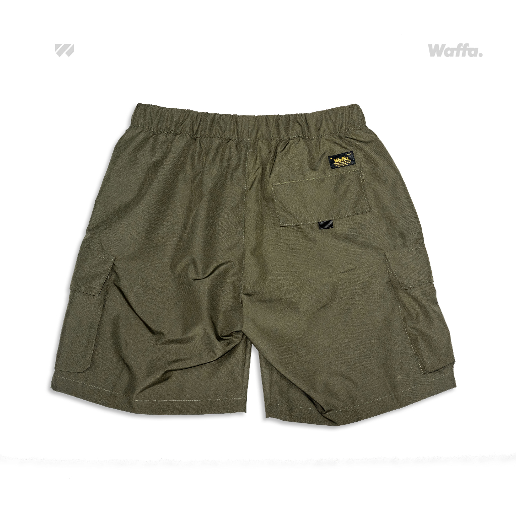 Boardshort Cargo Academica Waffa Hitam Army Polyester