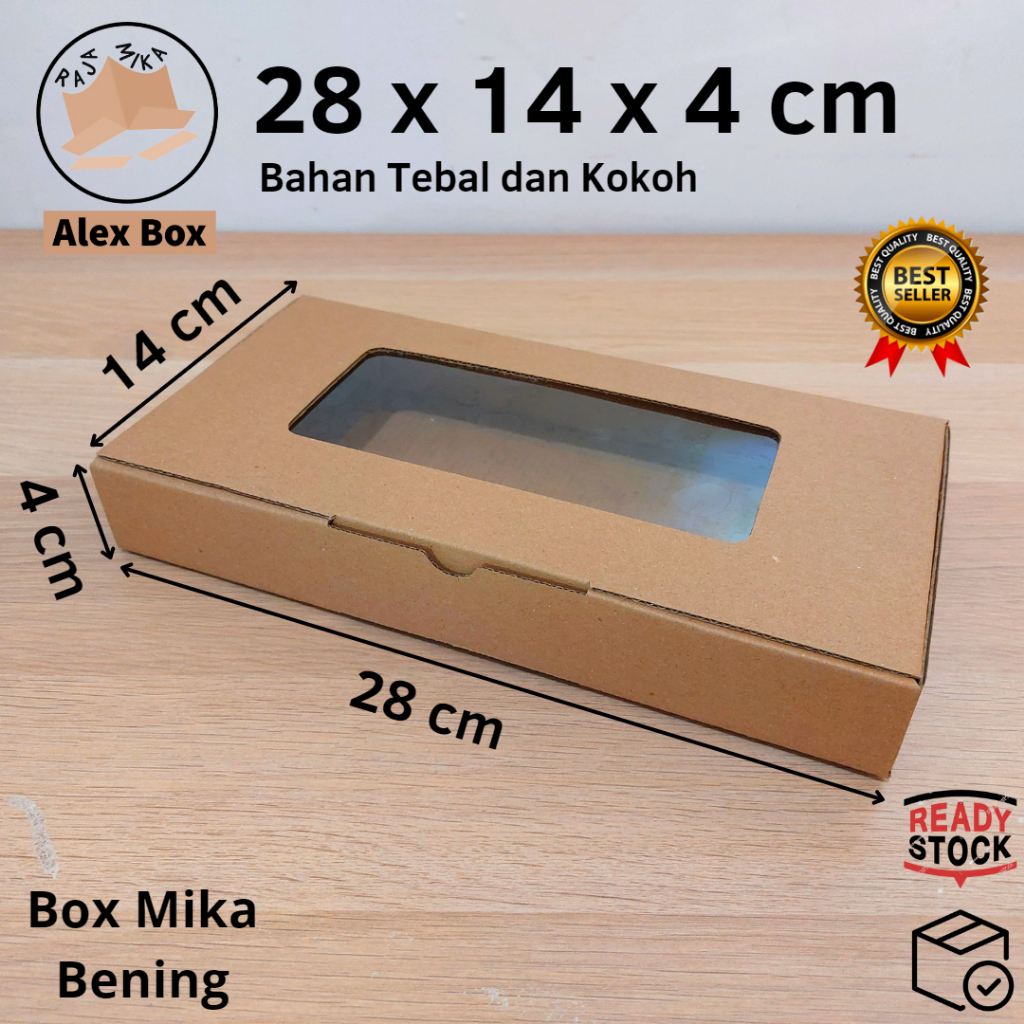 

Kardus Mika 28 x 14 x 4 cm... model diecut, untuk kue hampers dll