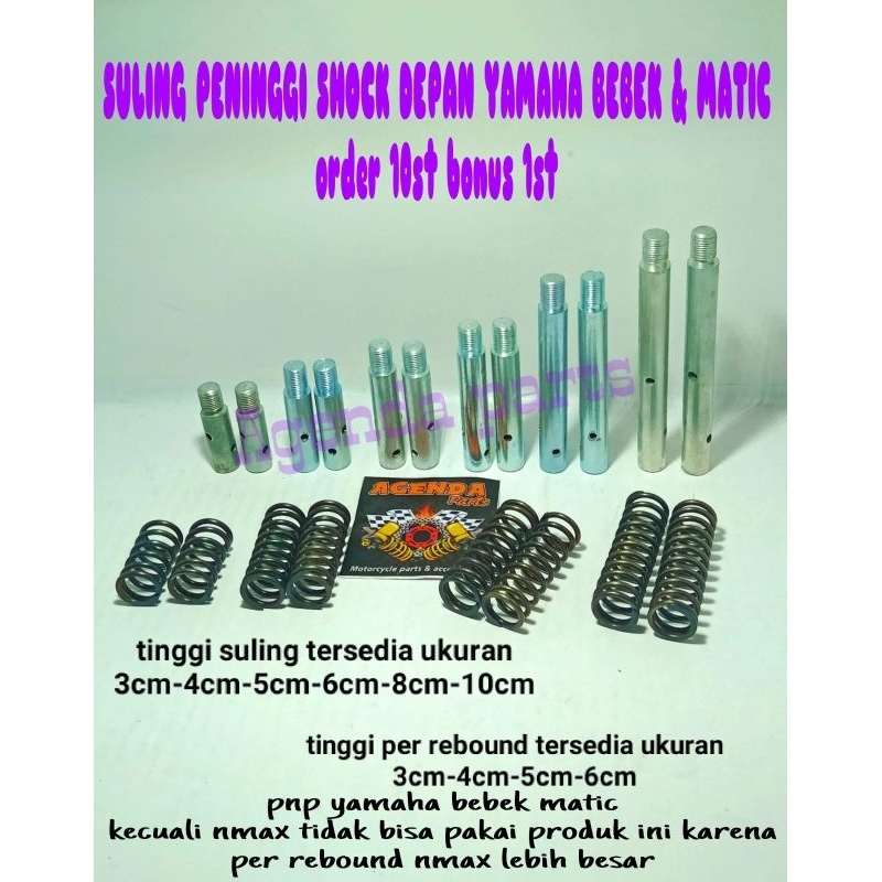 SULING PENINGGI SHOCK DEPAN YAMAHA BEBEK &amp; MATIC (order 10st bonus 1st)