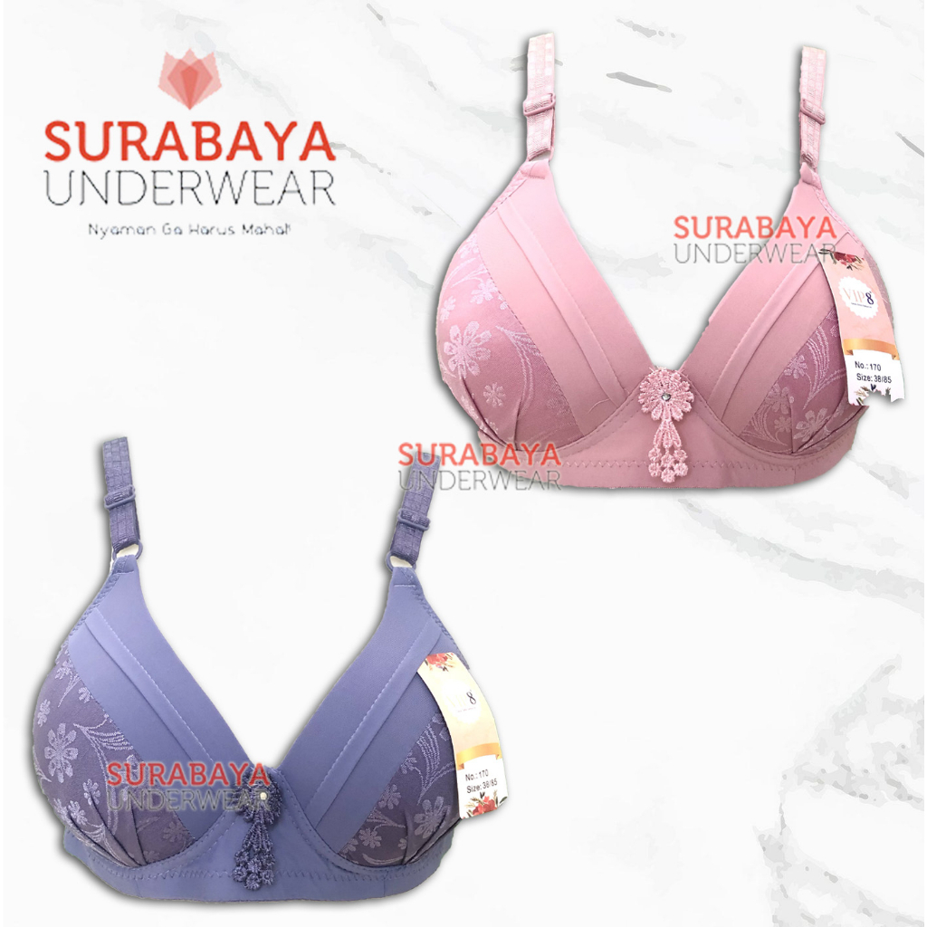 BRA / BH ROSE KAIT 3 CUP B SIZE BESAR (Size 38-44)