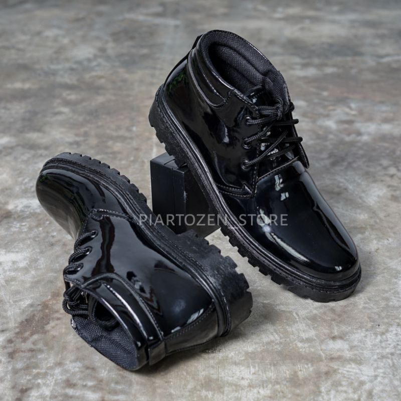 sepatu pdh pskibra doff kilap dinas tni polri security outsole tebal kulit sintetis