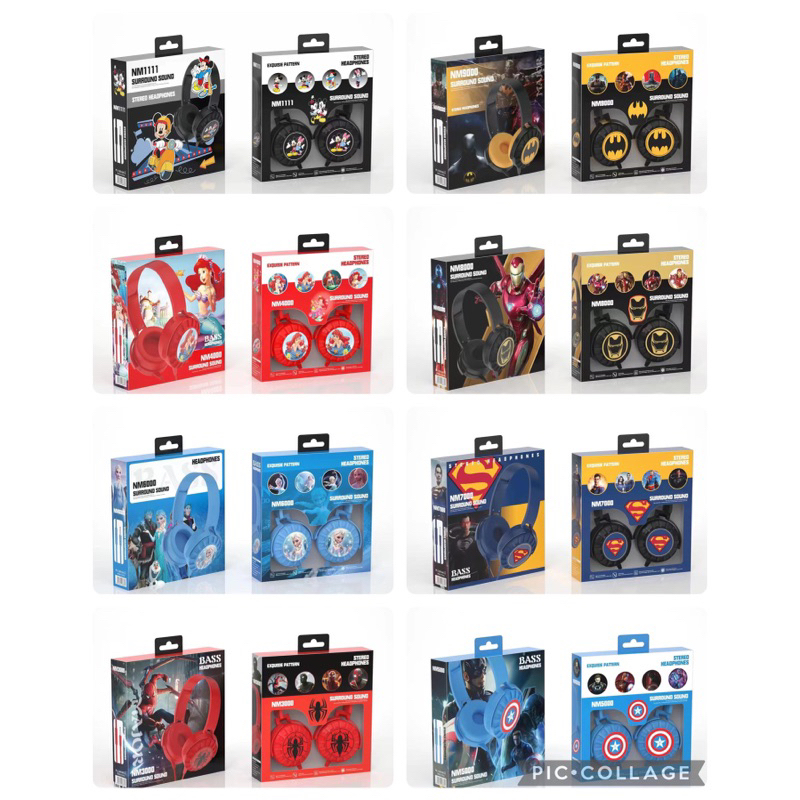 [ SERI NM  ] HEADPHONE HEADSET KARAKTER  SUPER HERO  + MIC