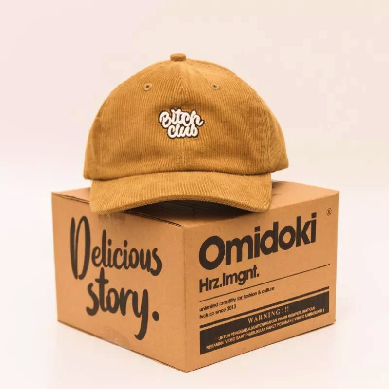 Topi Corduroy Omidoki Topi Baseball Caps Caramel