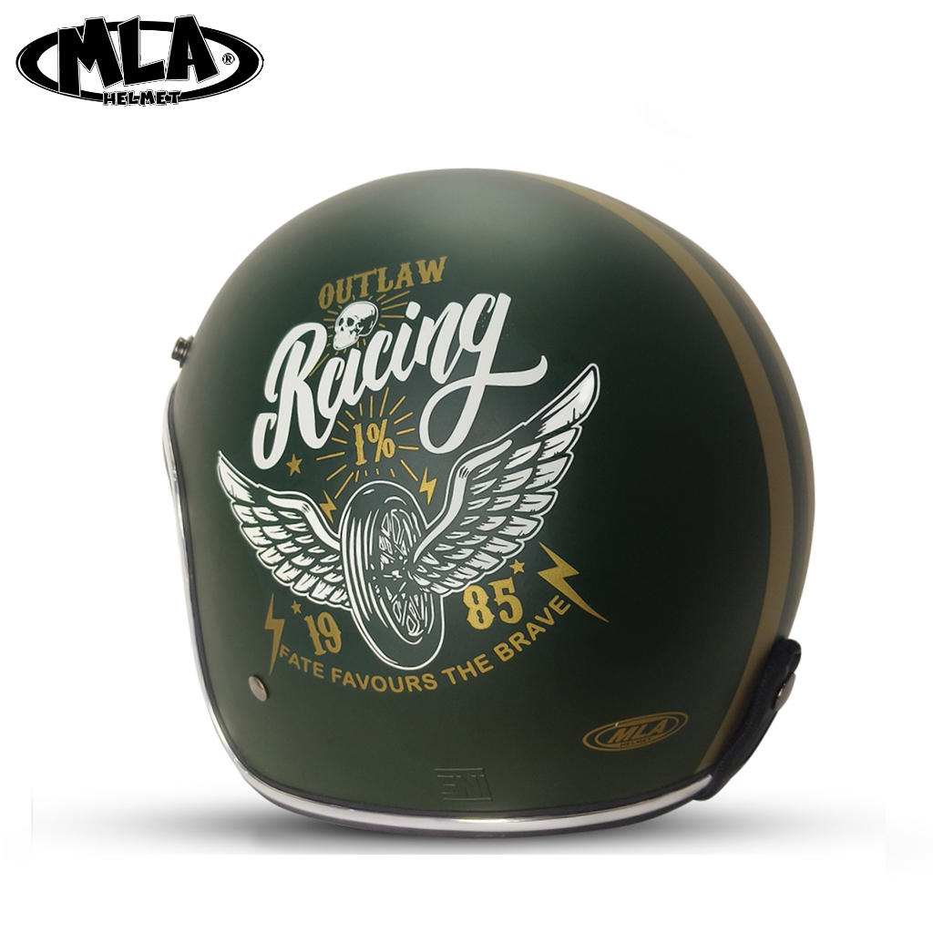 HELM BOGO PREMIUM / KBS RETRO BASIC OUTLAW RACING -/HELM PRIA DAN WANITA DEWASA SNI