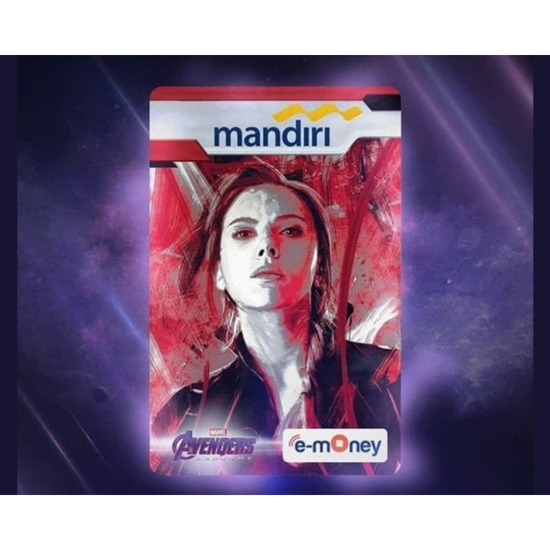 Mandiri eMoney Avengers - Black Widow ORI /Like eTOLL Tapcash Flazz or Brizzi