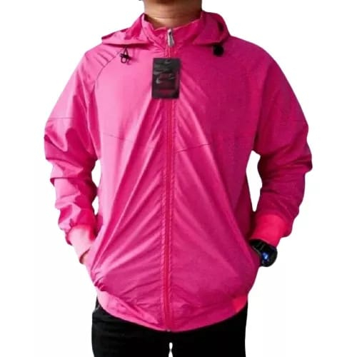 Jaket Parasut Polos Pink