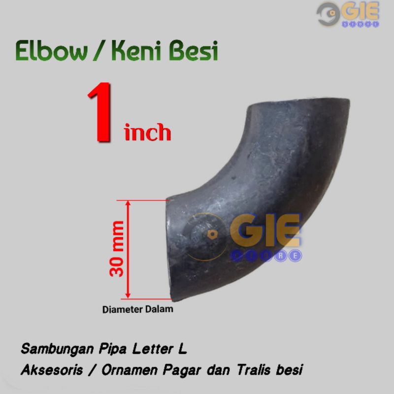 Elbow Keni elbo 1 inch in Ornamen Pagar Tralis besi