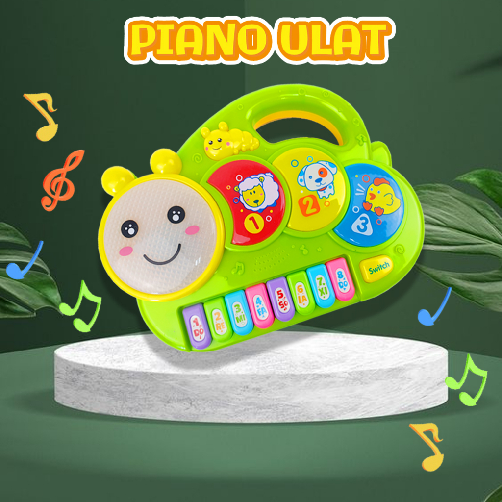 Mainan Anak Edukasi Alat Musik Elf Piano Caterpill/ Piano Anak Ulat