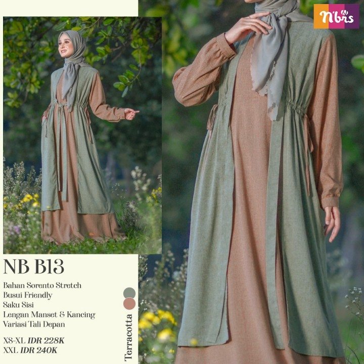 BAJU GAMIS WANITA DEWASA NIBRAS TERBARU NB B13 PAKAIAN