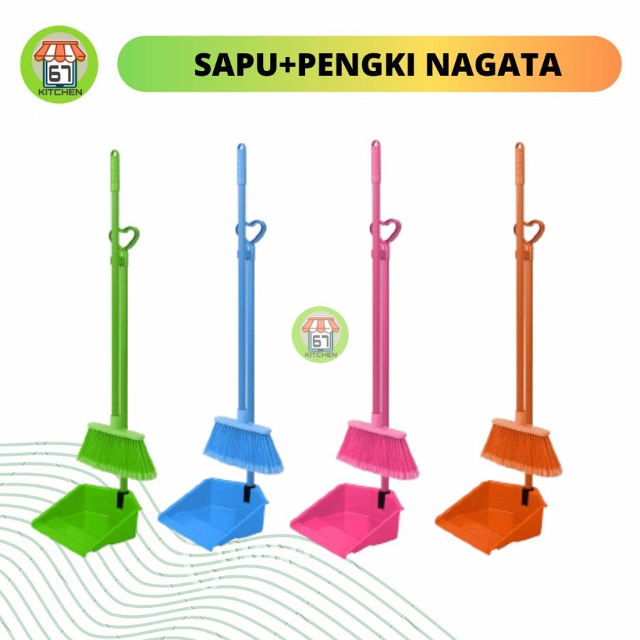 Sapu Dan Pengki Set Nagata NGT 160S / Sapu Nilon + Pengki Nagata