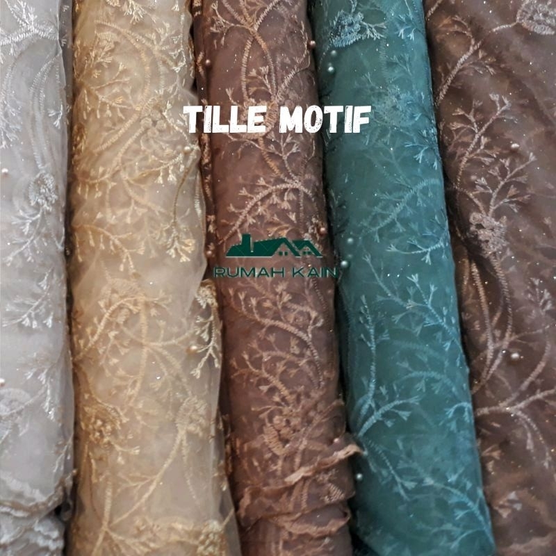 Tile Glitter Pearl/ Tille Glitter/ Kain Tile/ Tule/ Tile Mutiara