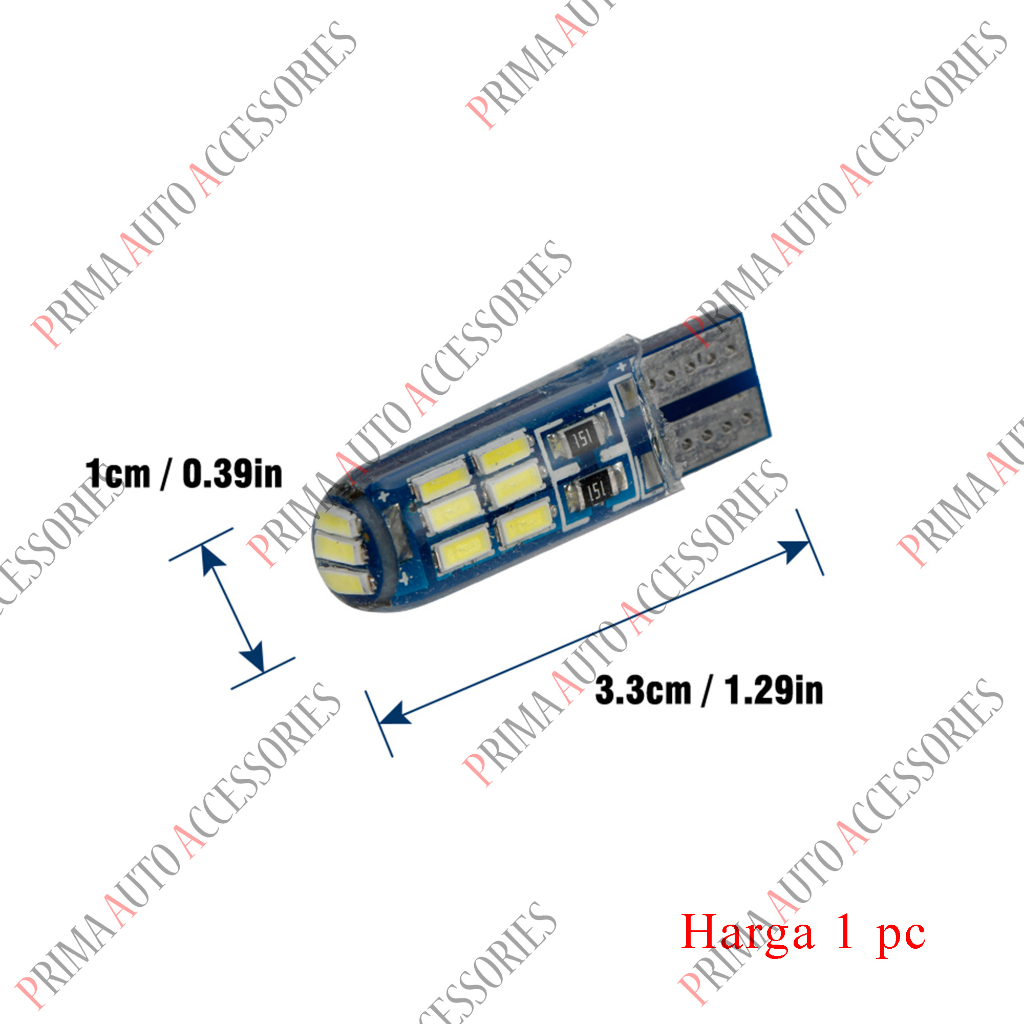 Lampu Led Senja T10 Silicon 15 LED 3014 SMD Canbus Non Strobo