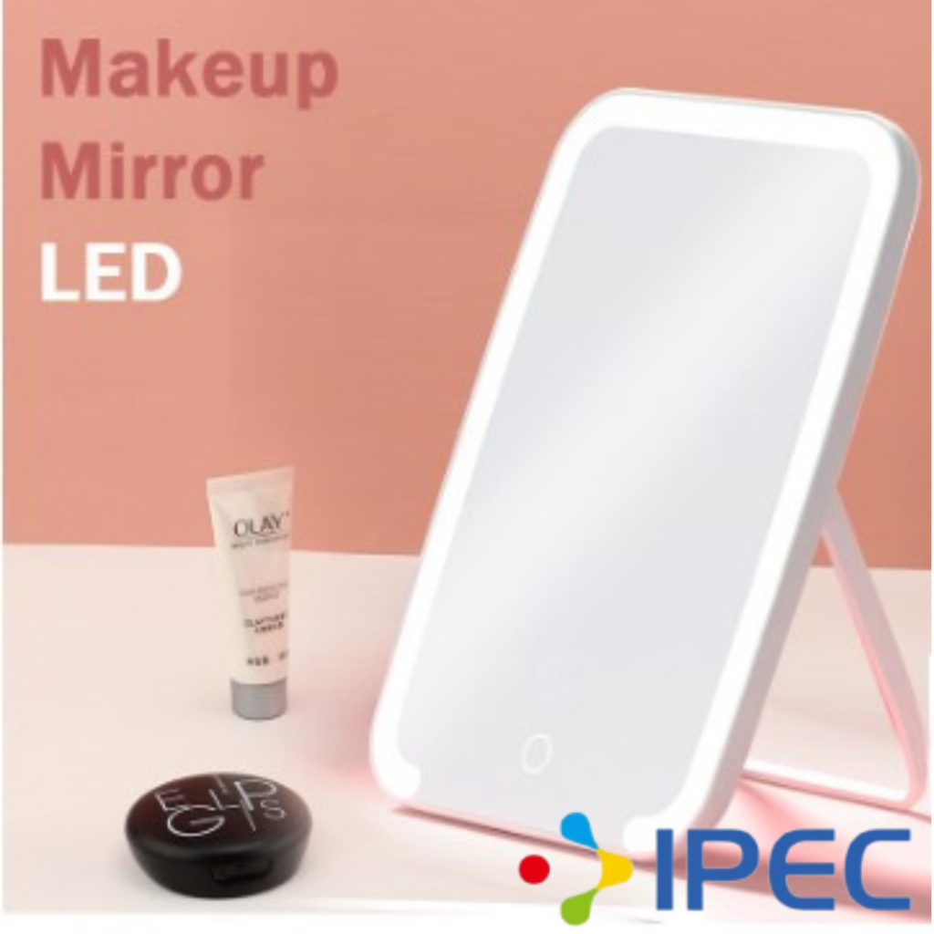 Lampu Cermin LED Tombol Touch Screen / Cermin Makeup LED / Kaca Cermin Lampu Charge USB Portable Cermin Lipat Led 3151