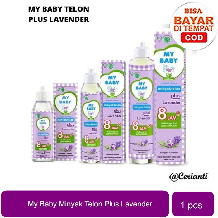 MY BABY Minyak Telon Plus Lavender Minyak Bayi Anti Nyamuk Tahan Lama 8 Jam 60ml / 90ml / 150ml