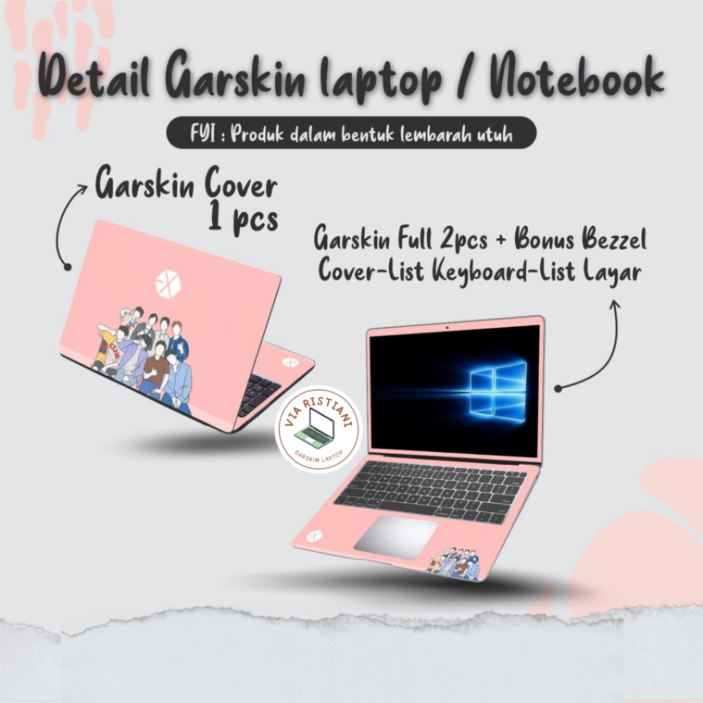 Garskin Laptop Anti Gores Marble Marmer Premium Full set 10 12 13 14 15 inch  Universal Untuk Semua Merk Laptop