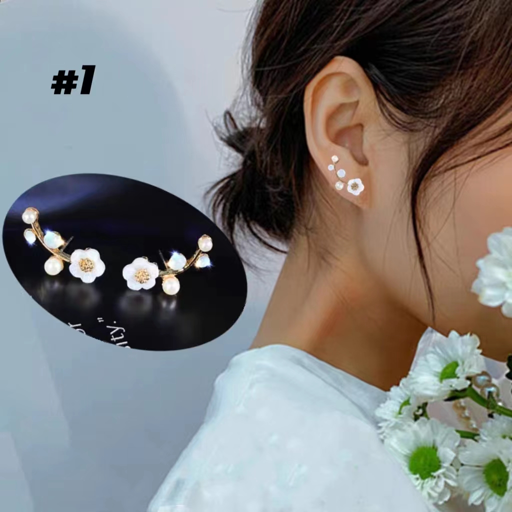 [COD] 20 Model Korea Anting Tusuk Wanita Elegan dengan Hiasan Kristal Berlian Imitasi