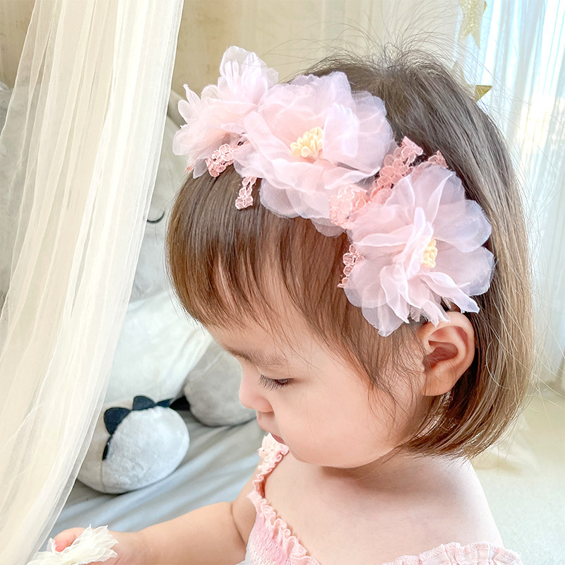 Caliloops Bando Bandana Bunga Besar Anak Perempuan Korea Orchid