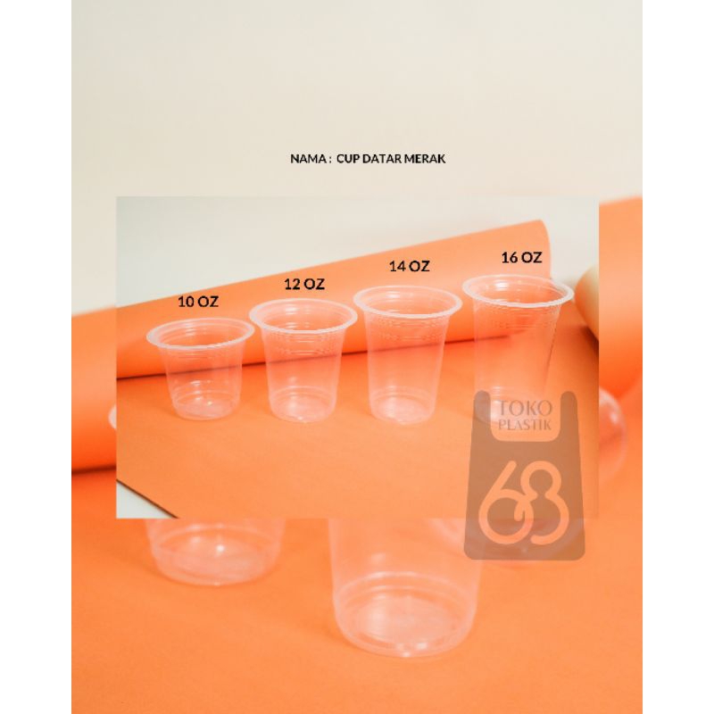 CUP PLASTIK MERK MERAK UKURAN 10OZ 12OZ 14OZ 16OZ