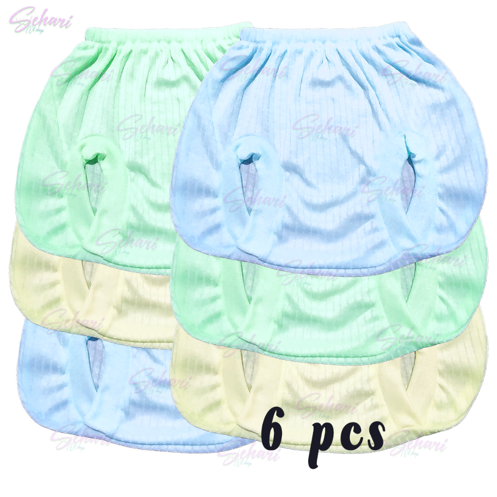 6 pcs celana pop bayi 0- 3 bulan atau celana kacamata bayi bahan kaos