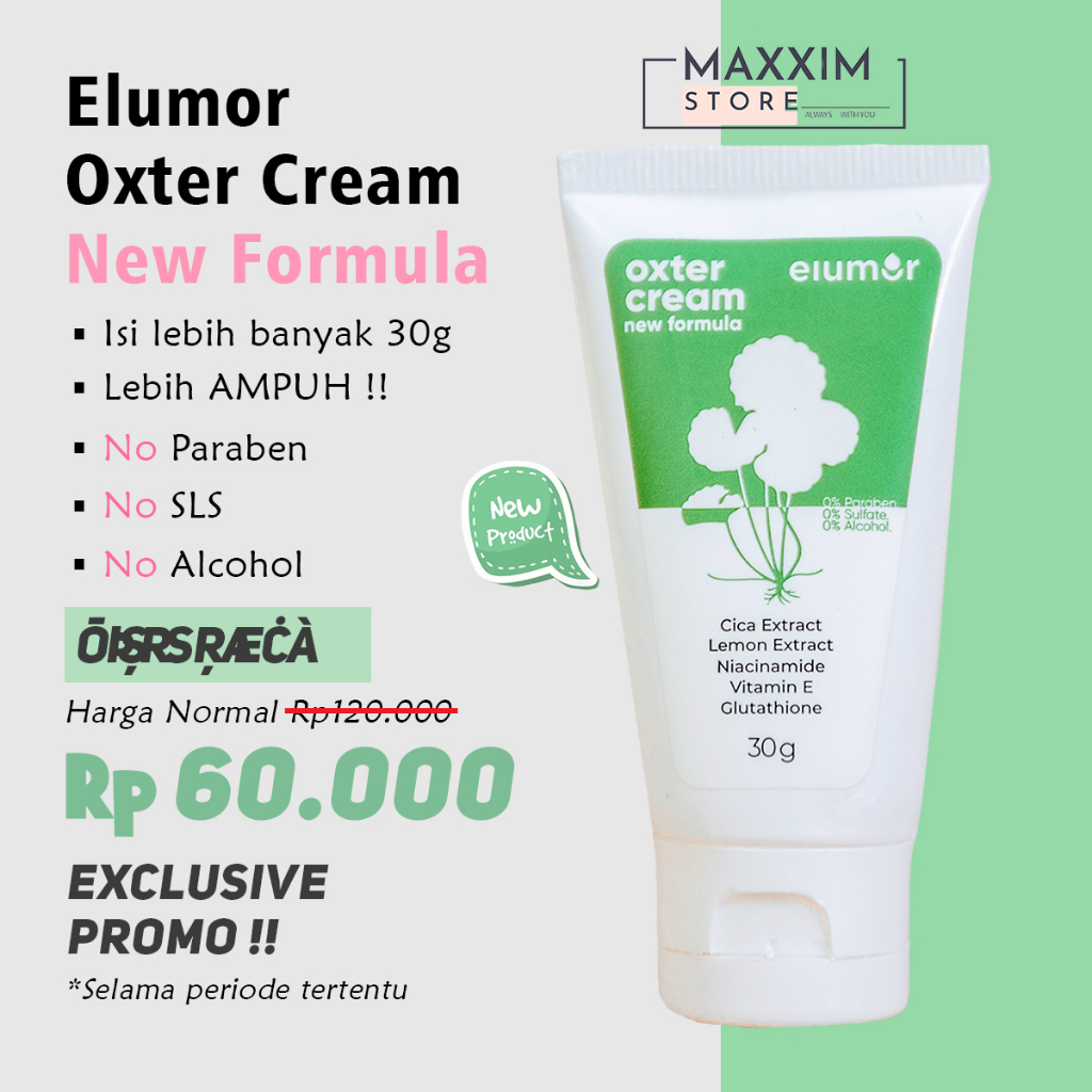 ELUMOR OXTER Cream Original PEMUTIH KETIAK SELANGKANGAN DAN LIPATAN TUBUH STRETCH MARK
