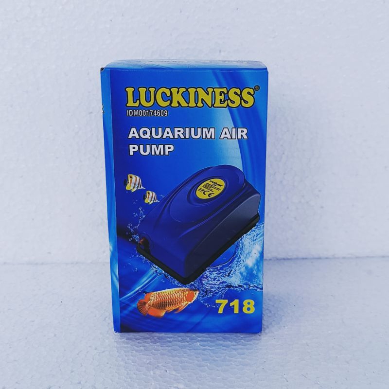 PAKET LENGKAP LUCKINESS 718 aerator lubang 1 aquarium air pump airpump full set komplit mesin gelembung udara akuarium