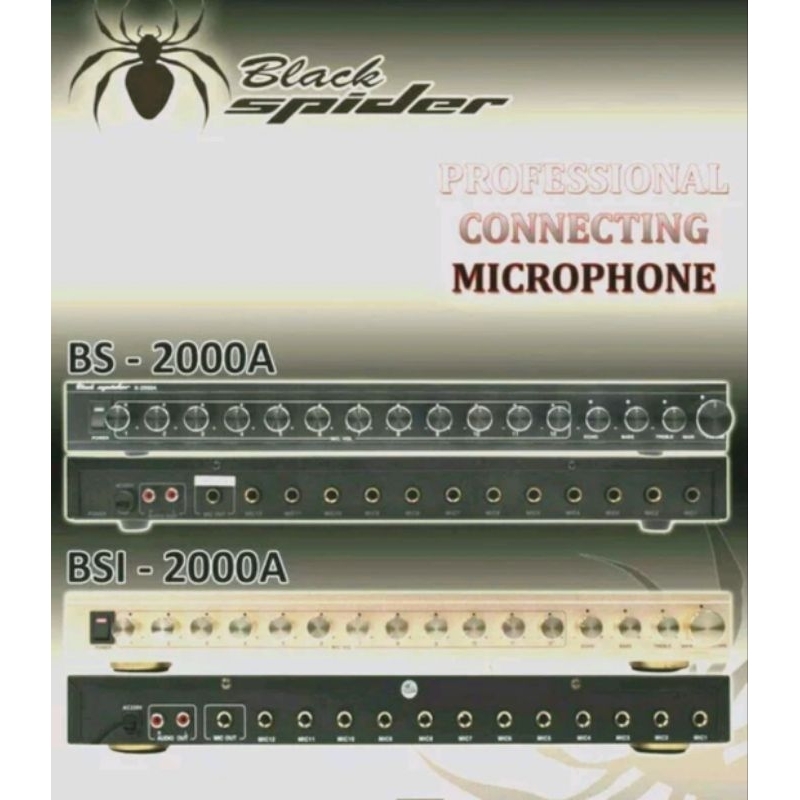 profesional Connecting Microphone Mic Black Spider BSI 2000A