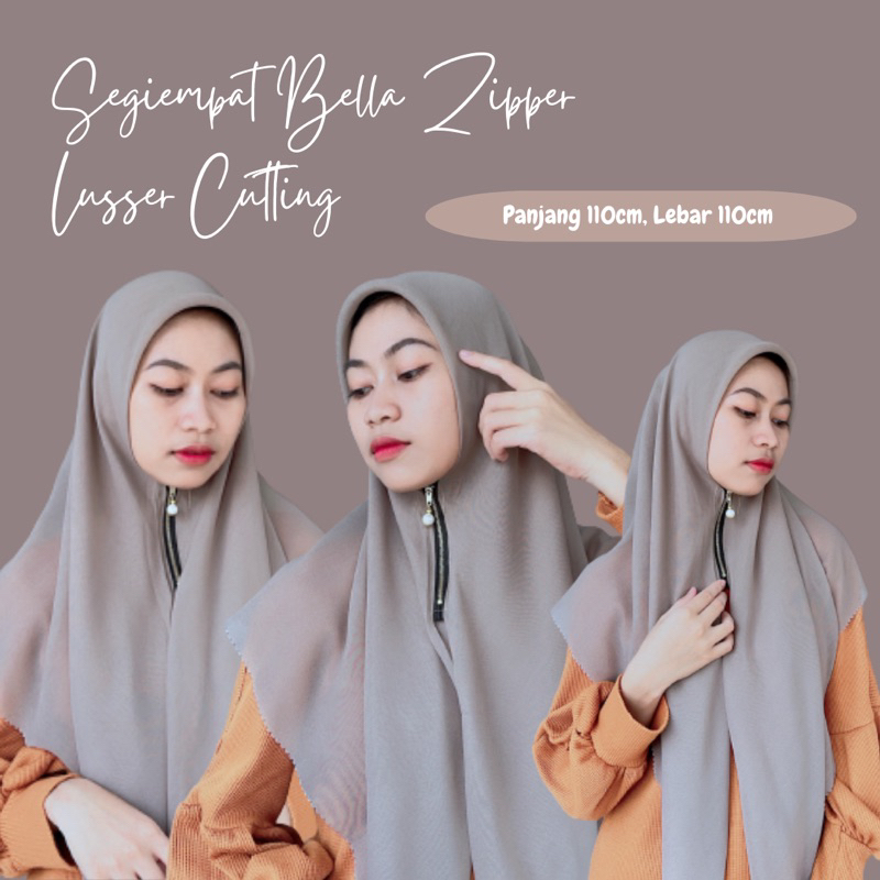 (HARGA AMBYAR) JILBAB SEGI EMPAT VOAL BELLA POTTON LC