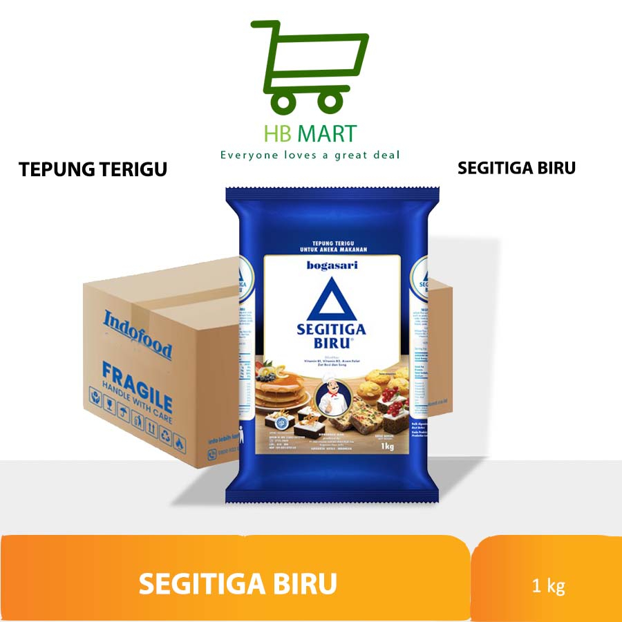 

KHUSUS OJOL 1 ctn - Tepung Terigu Segitiga Biru 1 kg 12 pcs