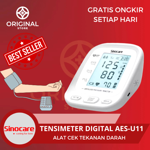 TENSIMETER SINOCARE AES-U11 DIGITAL  ALAT CEK TEKANAN DARAH OTOMATIS AES-U11 - SINOCARE