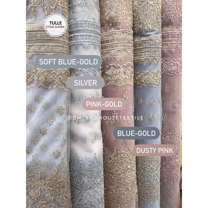 TULLE ETNIK SUMBA/ TULLE BORDIR MOTIF ETNIK METERAN