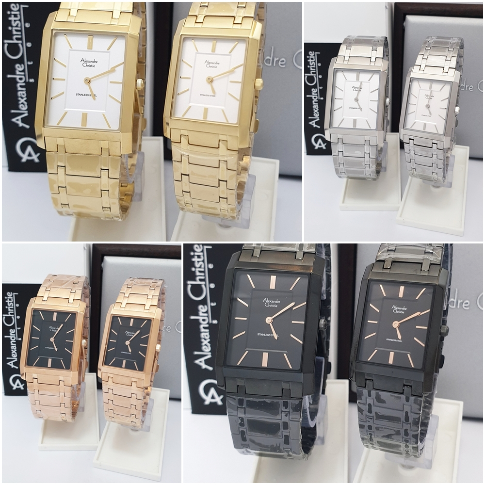 Jam Tangan Pria Wanita Pasangan Alexandre Christie Original AC 8606 MH LH