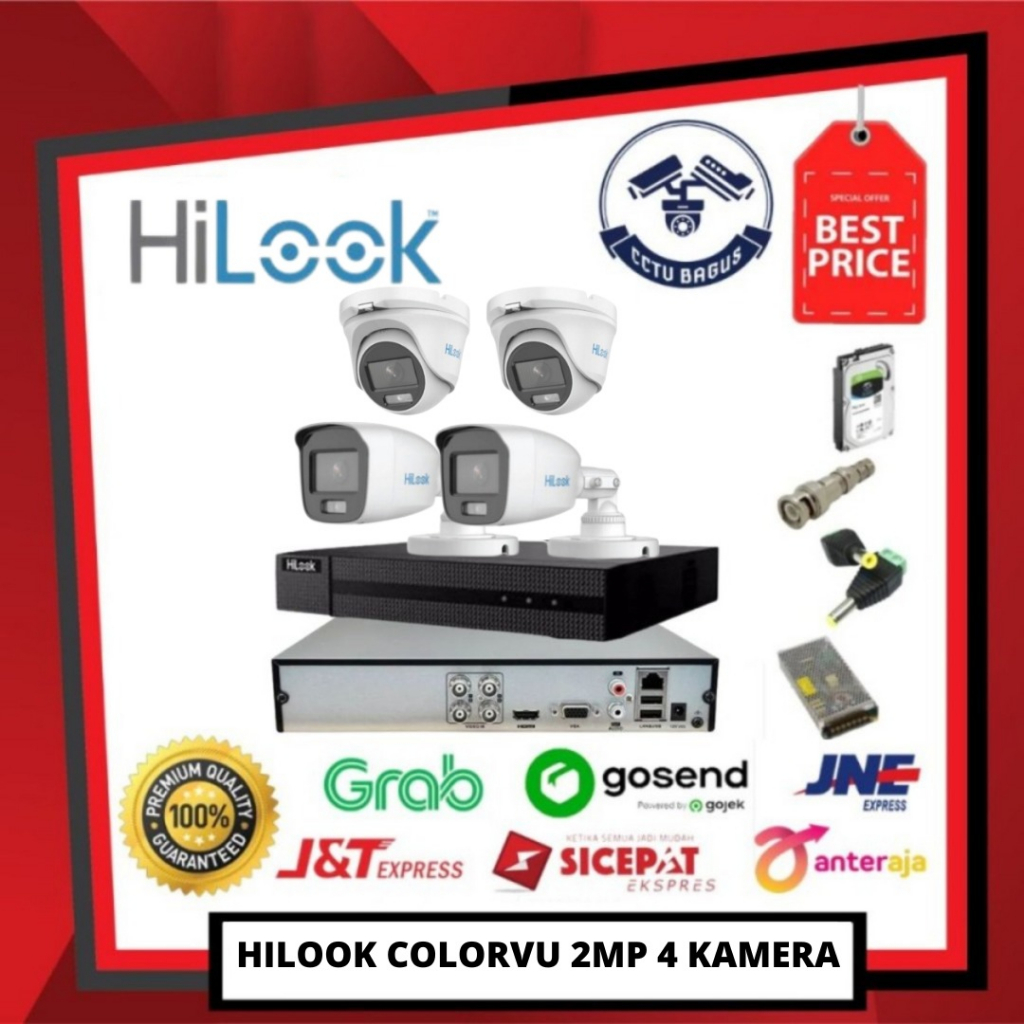 PAKET CCTV HILOOK COLORVU 4 KAMERA 2MP