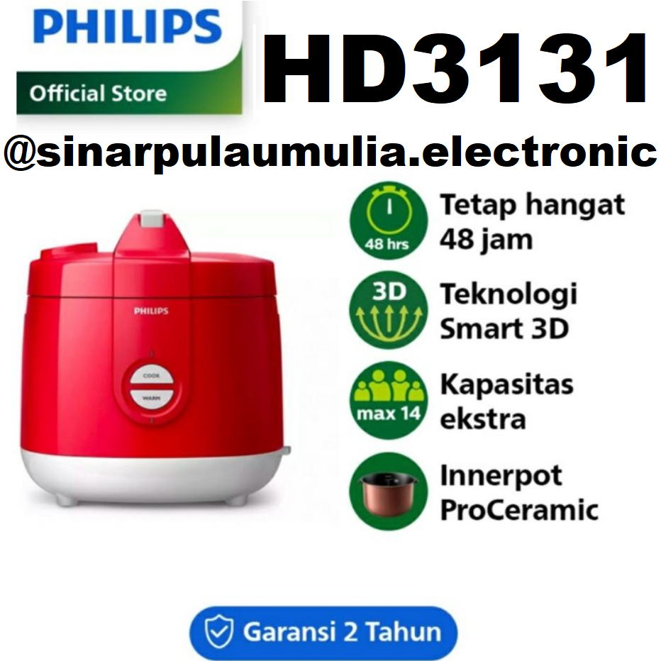 Philips Rice Cooker Magic Com 2 Liter - HD3131/30 / HD 3131 / 30 / HD3131 / 30