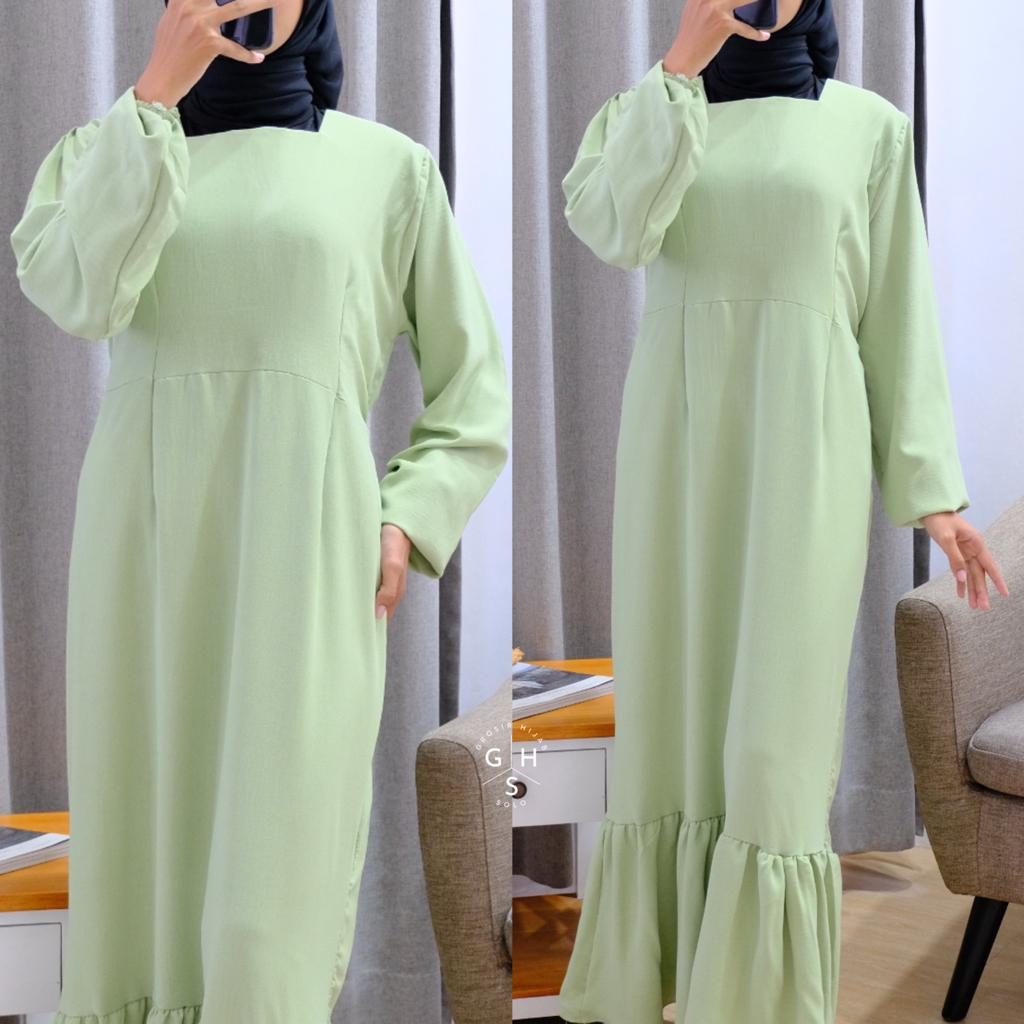 CLARISS GAMIS MIDI DRESS DUYUNG ATASAN WANITA CRINCLE AIRFLOW (AMD)