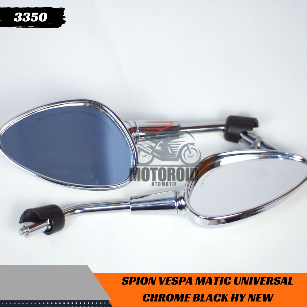 Spion Vespa Semua Motor Black Chrome HY New Matic Universal