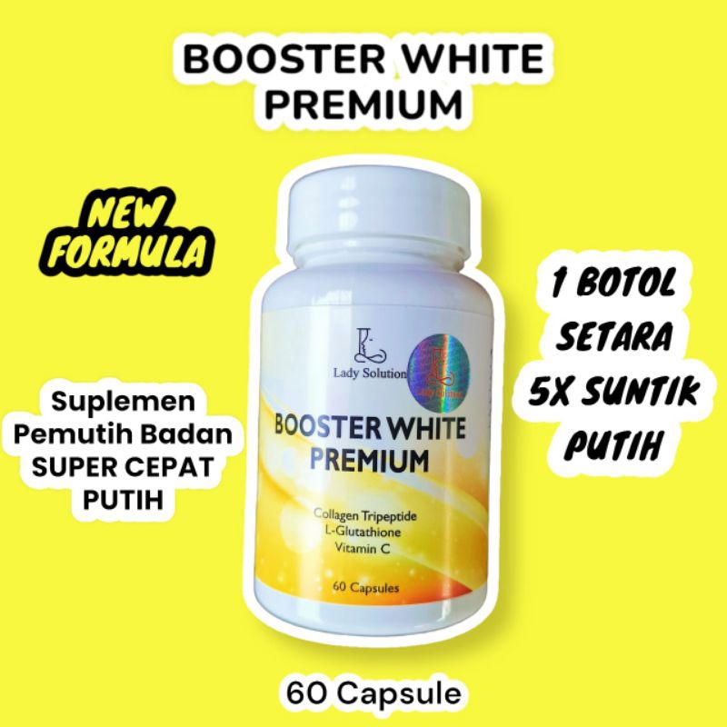 BOOSTER WHITE PREMIUM - Glutathione Collagen Suplemen Pemutih Kulit Original 30 Capsule