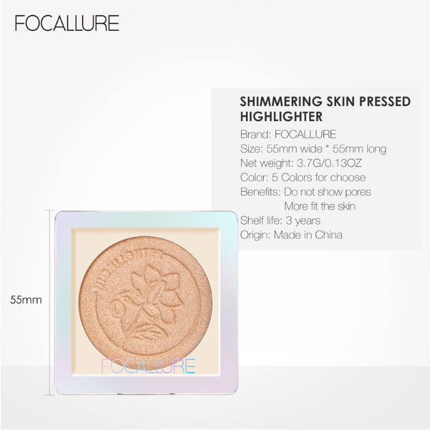 FOCALLURE Face Highlighter Glitter Glow bedak #JasmineMeetsRose