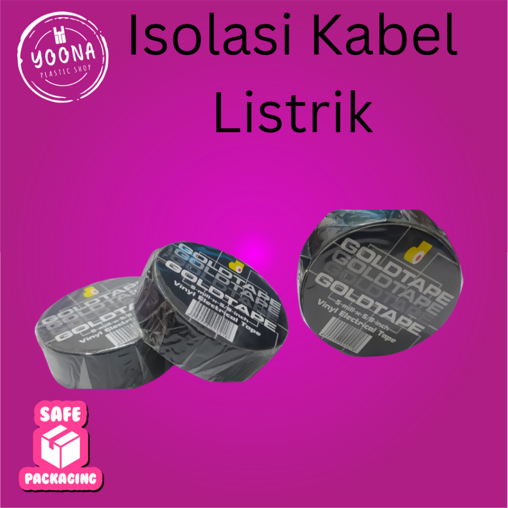 Isolasi Kabel Listrik Kecil PVC Hitam Merk Goldtape Mini / Lem Listrik Kecil