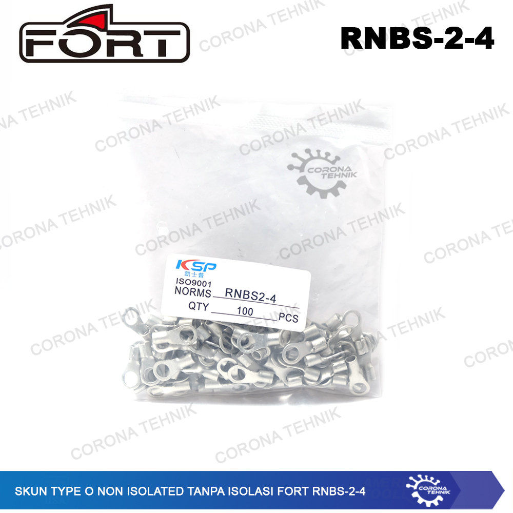 For Cable 1.25-2.5 mm Skun Type O Non Isolated Tanpa Isolasi FORT RNBS-2-4