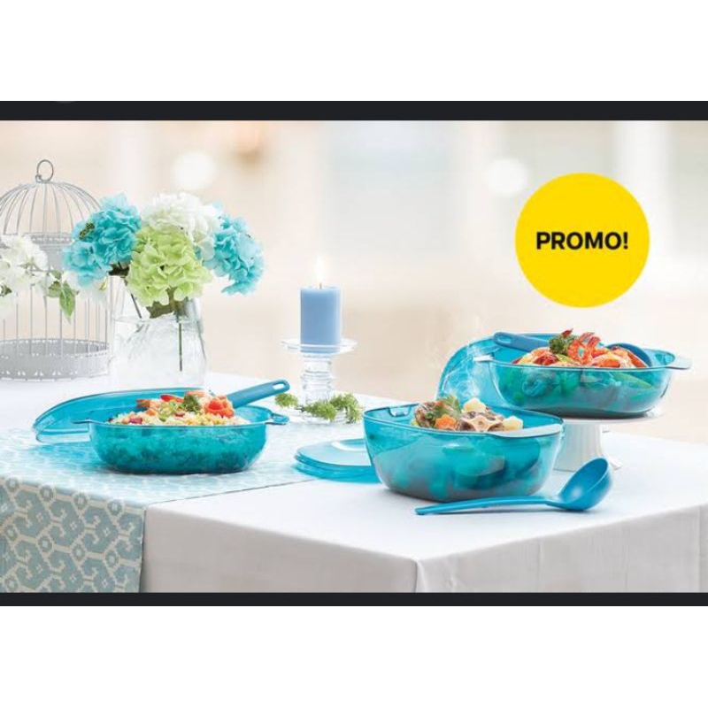 Classy crystalline serving set tupperware