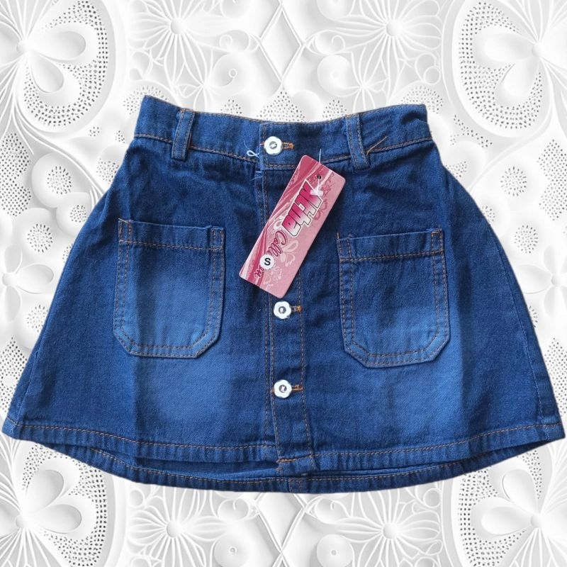 ROK JEANS ANAK PEREMPUAN FARIASI KANCING DEPAN