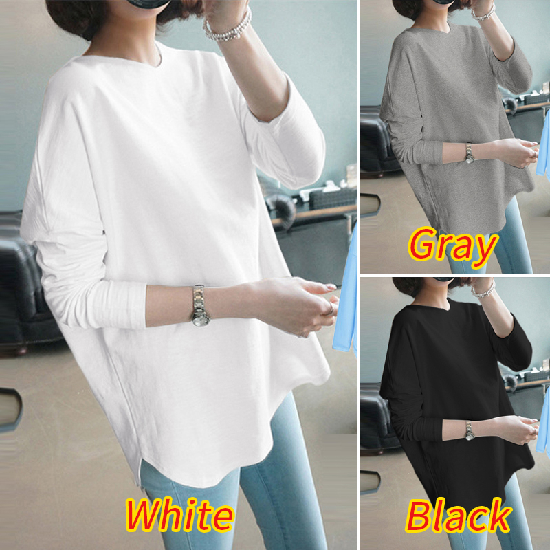 ZANZEA Women Long Sleeve Solid Color O-Neck Loose Casual Blouse