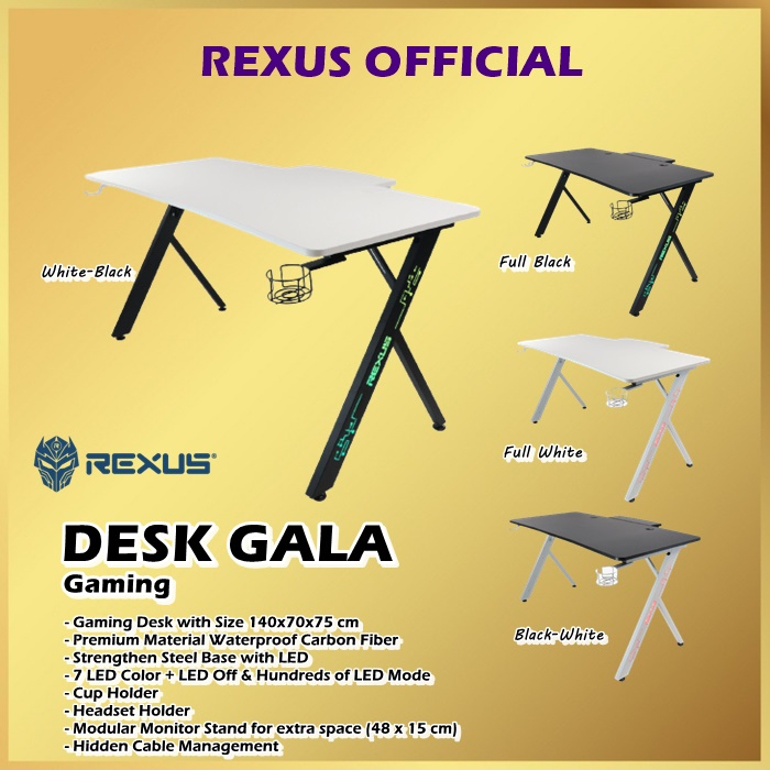 Rexus Gala RXD-140 RGB LED Gaming Desk RXD140 Meja Gaming