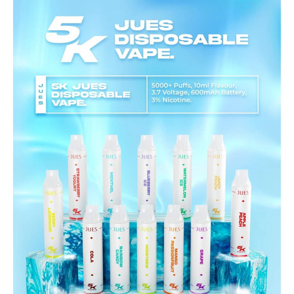 JUES DISPOSABLE POD 5K PUFFS RECHARGEABLE 10ML 5000 PUFF