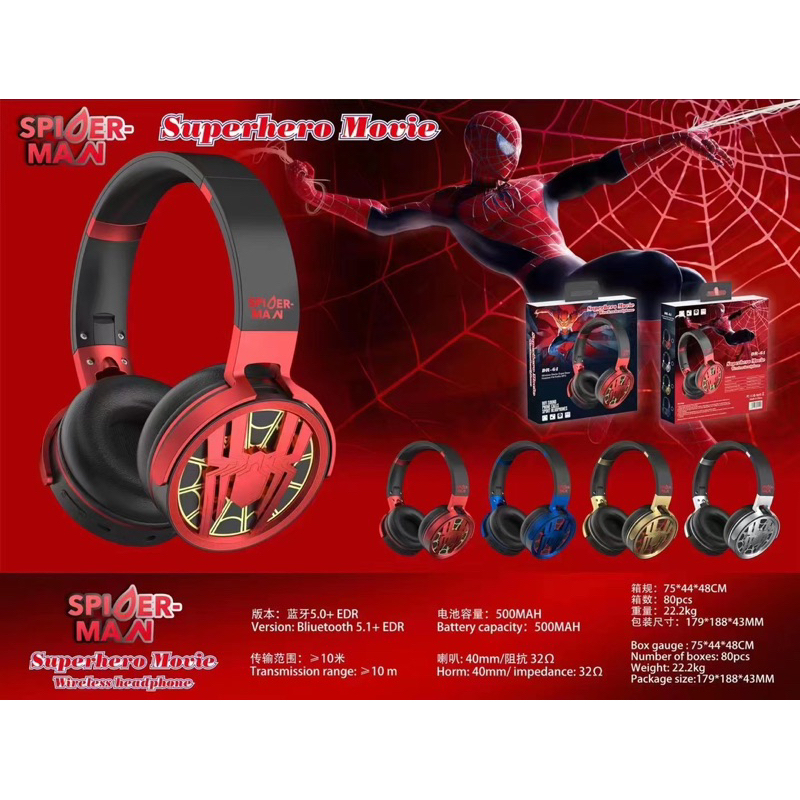 HEADPHONE BANDO BLUETOOTH / WIRELESS SPIDER ROBOTIC SERI DR 64