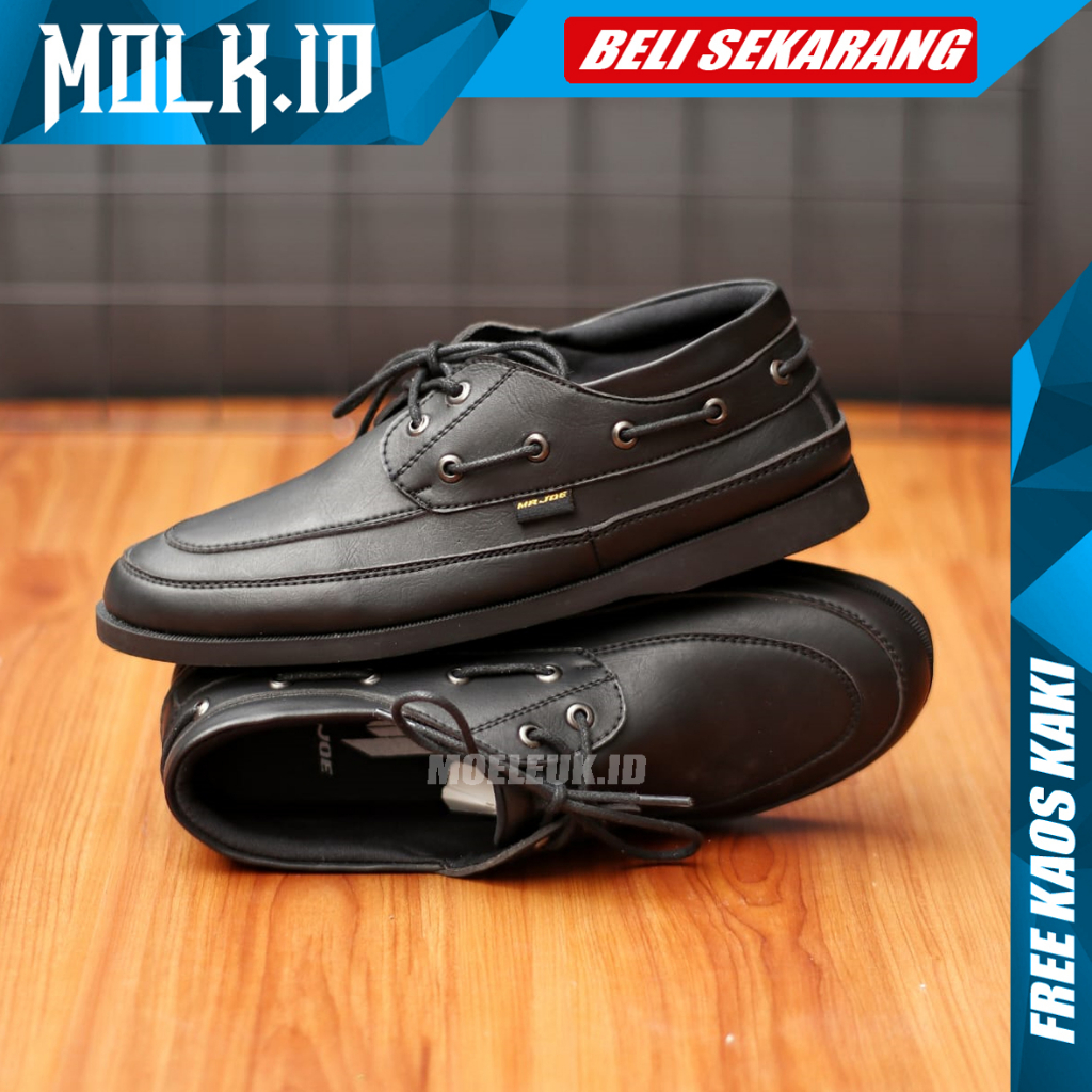 MOLK Sepatu Pantofel Pria hitam Formal Kerja Kantor Kuliah