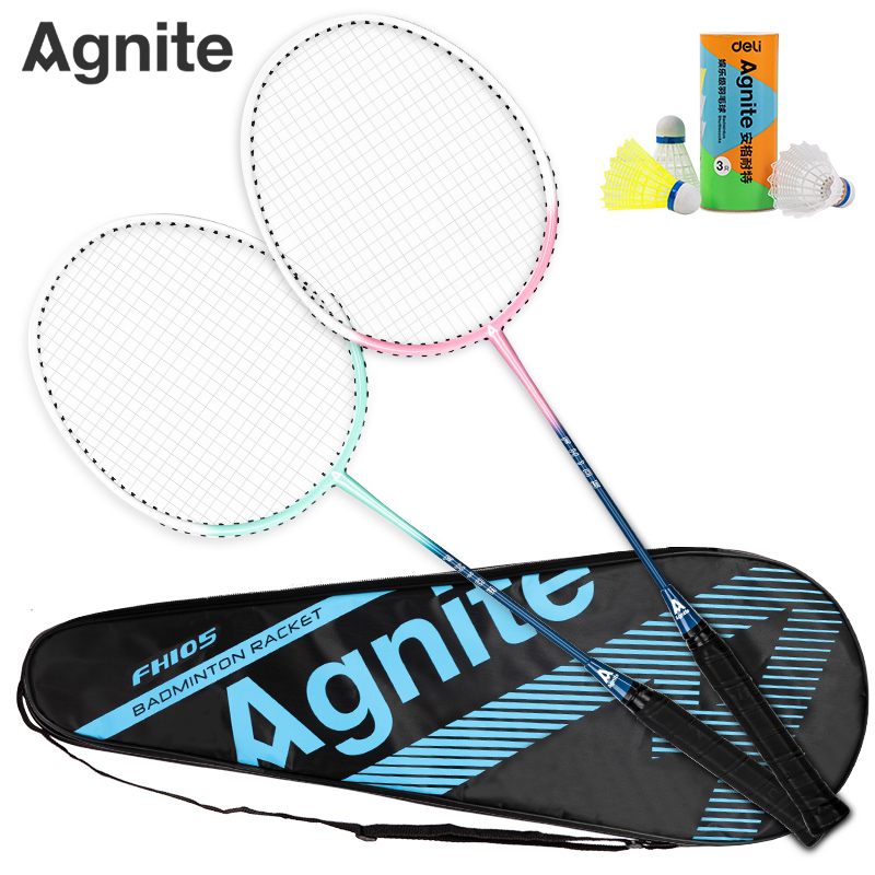 Agnite Raket Bulutangkis / Badminton Racket Isi 2 Gratis Tas dan Kok FH105
