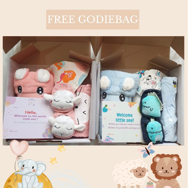 Hampers Bayi Newborn (FREE GODIEBAG) | Kado Bayi | Baju Bayi | Hampers Baby Boy | Hampers Baby Girl | Hampers handuk