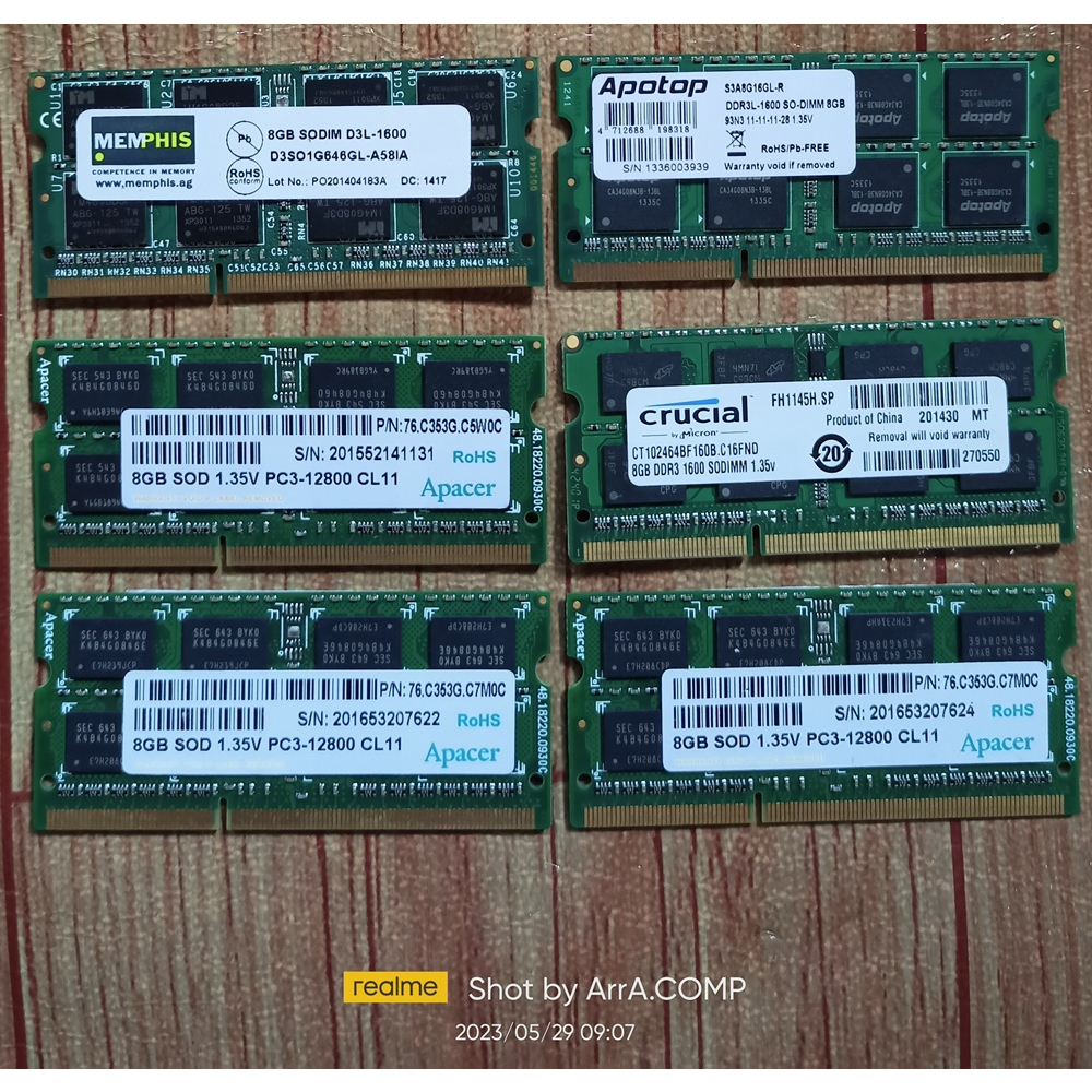 .:: Ram Laptop / Sodimm 8GB 8 GB DDR3L PC3L PC 12800 1600MHz ::.