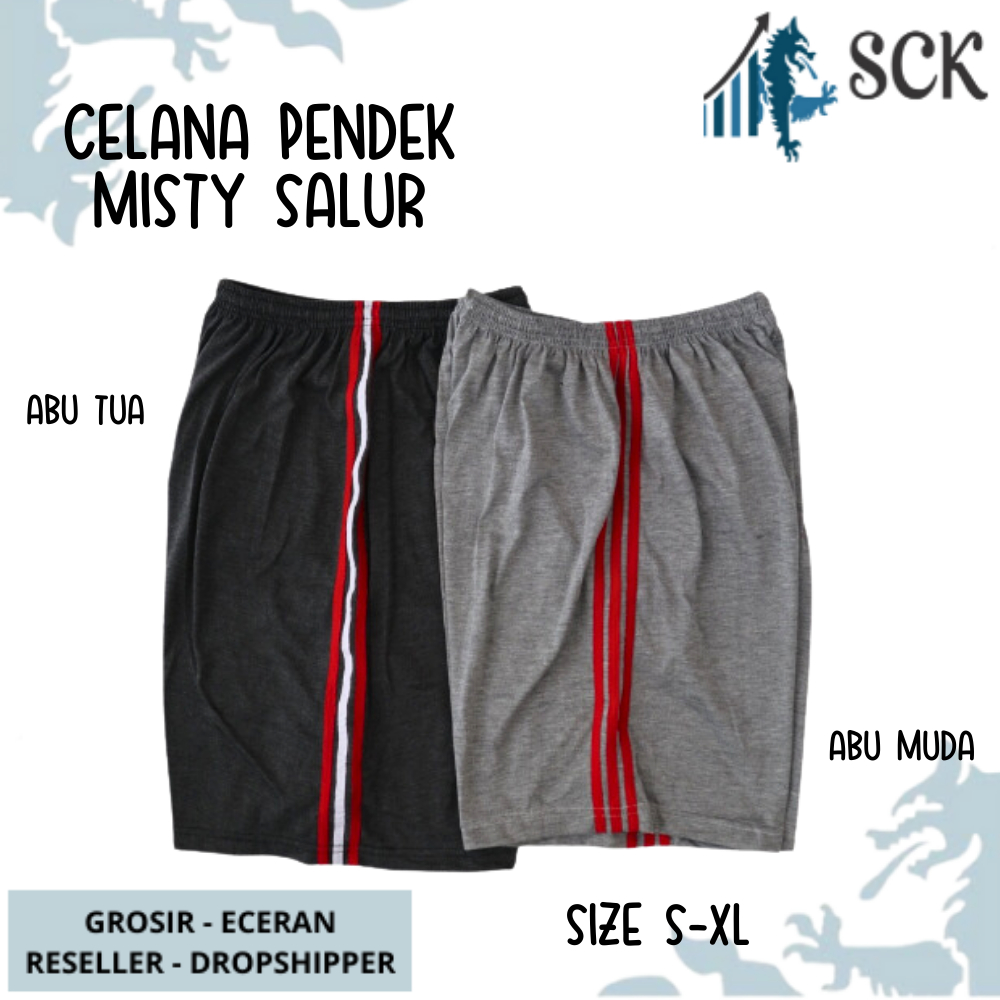 Celana Kolor Santai MISTY Motif SAMPING GARIS SALUR / Celana Santai Kombinasi Salur - sckmenwear GROSIR